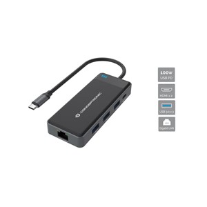 Conceptronic DONN14G laptop dock /port replicator Wired USB 3.2 Gen 1 (3.1 Gen 1) Type-C Grey