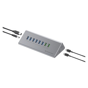 Conceptronic HUBBIES18G 10-in-1 60W USB 3.0 Hub Charger Combo, 2-in-1 USB-C USB-A Cable, USB 3.2 Gen 1