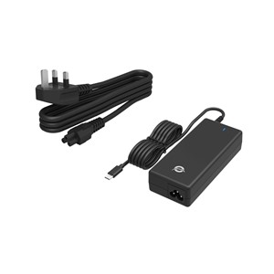 Conceptronic OZUL03BUK 100W GaN Desktop USB PD Charger, Built-in USB-C Cable, UK plug
