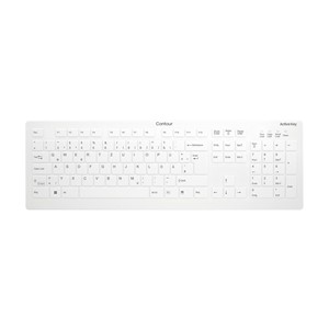 Contour Design Active Key Contour QuickClean Medical Keyboard Removable Cover Full-Size Wireless White DE C8112