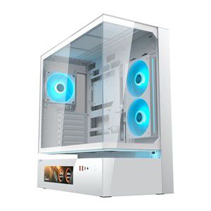COUGAR Midi Tower Case, CFV235 Vision, ARGB, LCD Display, Glass, White