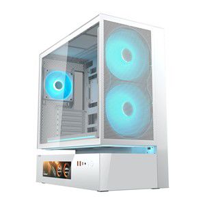 COUGAR Midi Tower Case, CFV235 Vision, ARGB, LCD Display, Mesh, White