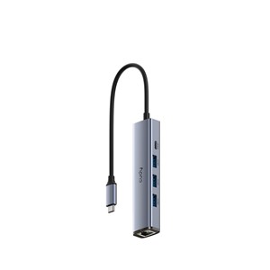 Cudy UH605 interface hub USB 3.2 Gen 1 (3.1 Gen 1) Type-C 5000 Mbit /s Grey, Silver
