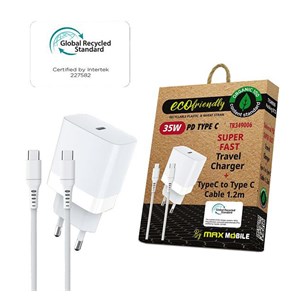 Maxmobile kućni punjač + kabel PD SUPER FAST CHARGE 2U1 TYPEC TR349006 35W