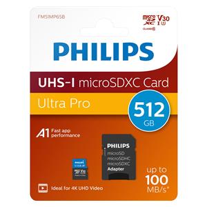 Philips MicroSDXC Card     512GB Class 10 UHS-I U3 incl. Adapter 2