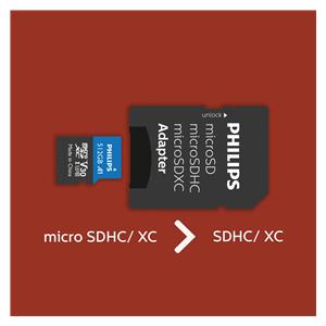 Philips MicroSDXC Card     512GB Class 10 UHS-I U3 incl. Adapter 4
