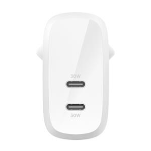 Belkin Wall Vharger  2xUSB-C 60W PD 3.1 white WCB010vfWH 2