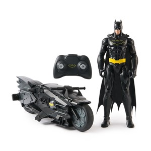 DC Comics , Batman Stealth Remote Control Batcycle with 12 Batman Action Figure, Super Hero Kids Toys for Boys and Girls Ages 4 & Up