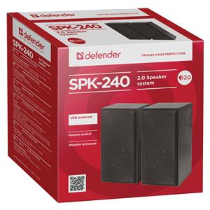 Defender SPK-240 loudspeaker Black Wired 6 W 3