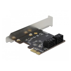 DeLOCK 4 port SATA PCI Express x1 Card - Low Profile Form Factor