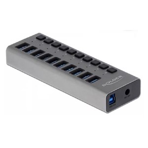DeLOCK External 5 Gbps USB Hub with 10 Ports + Switch