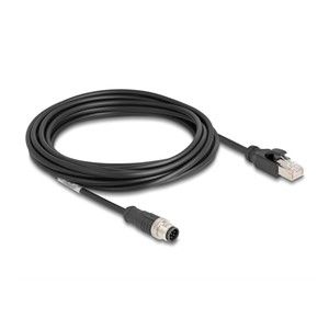 DeLOCK M12 Cable A-coded 8 pin male to RJ45 male PVC 5 m