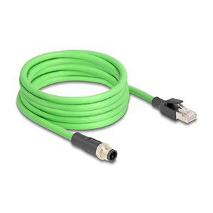 DeLOCK M12 Cable D-coded 4 pin male to RJ45 male PUR (TPU) 5 m