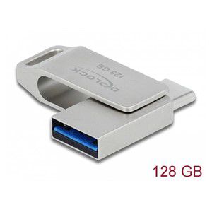 DeLOCK USB 5 Gbps USB-C + Type-A Memory Stick 128 GB - Metal Housing
