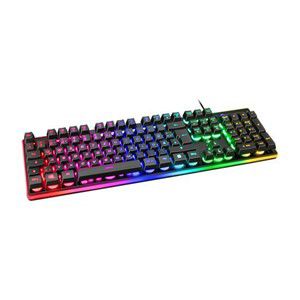 Deltaco GAM-021-RGB-DE keyboard Gaming USB QWERTZ German Black