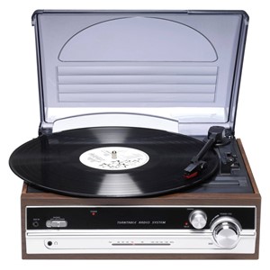 Denver VPR-190MK2 Retro Turntable with Radio and Built-in Speakers