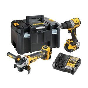 DeWalt DCK2026P2T-QW Combo set DCD805 + DCG405, 18 V XR 2×5.0 Ah black, yellow