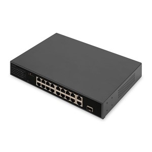 Digitus 16 Port Fast Ethernet PoE Switch , 2 Gigabit Uplinks (RJ45 /SFP)