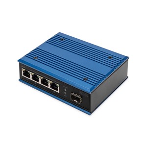 Digitus 4 port Gigabit Ethernet network PoE switch, industrial, unmanaged, 1 SFP uplink