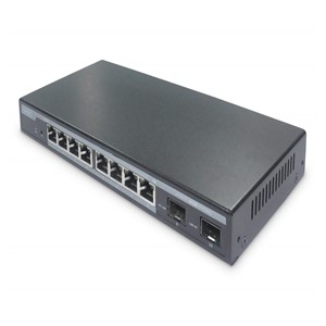 Digitus 8-Port Gigabit PoE Networkswitch, Desktop, L2 managed, 2 Uplinkports, SFP, 86 W, af /at