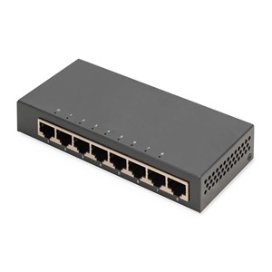 Digitus 8-port Gigabit switch, desktop, unmanaged, metal housing