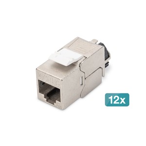 Digitus CAT 6A Keystone module, shielded with intelligent cable manager - 12 pcs.