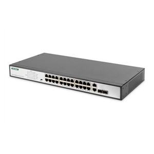 Digitus DN-95343 network switch Unmanaged Fast Ethernet (10 /100) Power over Ethernet (PoE) 1U Black, Silver