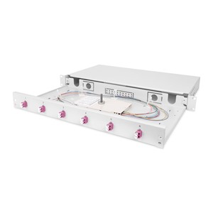 Digitus Fiber Optic Sliding Splice Box, 1U, Equipped, LC, OM4
