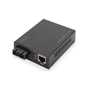 Digitus Gigabit PoE media converter, RJ45 /SC, SM, PSE