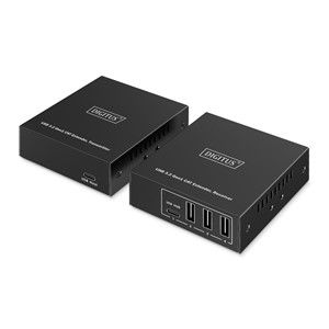 Digitus USB 3.2 Gen1 CAT Extender, 5 Gbps, 4 ports: 3x USB-A /1x USB-C, 100m