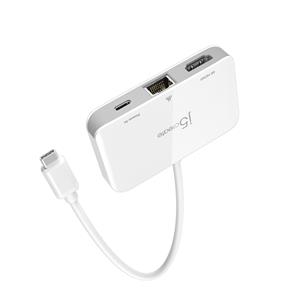 Docking station j5create USB-C to 4K HDMI Ethernet Adapter 1x4K HDMI/1xUSB-C/1xRJ45 Gigabit; colour white JCA351-N 4