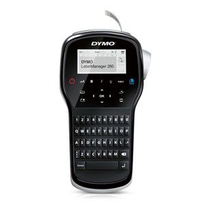 DYMO LabelManager 280 Label Maker | Rechargeable Handheld Label Printer with QWERTY Keyboard | Includes Black & White D1 Label Tape (12mm) | For Home & Office (EU Plug)