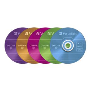 20x5 Verbatim DVD-R 4,7GB Colour 16x Speed, Slim Case 2