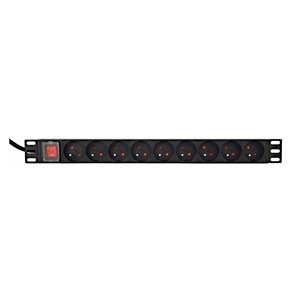 EnerGenie EG-PDU-9F2F Power distribution unit (PDU), 10 pcs C13 sockets, 1U, 16A, C20 plug 2 m cable, black