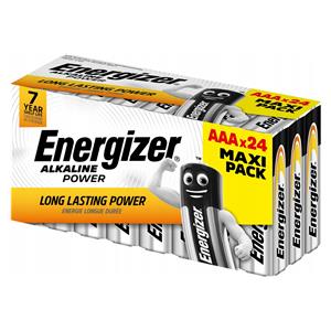 ENERGIZER BATTERIES ALKALINE POWER AAA LR03 MAXI PACK 24 PIECES NEW