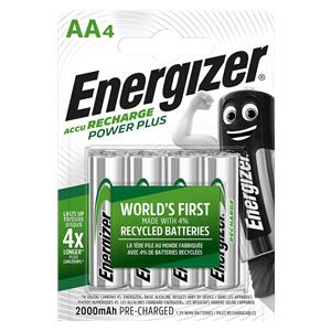 ENERGIZER BATTERY RECHARGEABLE POWER PLUS AA HR6/4 2000mAh