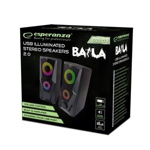 Esperanza EGS103 Speakers 2.0 LED Black 6W 4