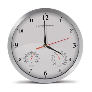 Esperanza EHC008W Mechanical Wall Clock, Round, White