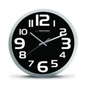Esperanza EHC013K Wall Clock - Zurich - Black Quartz clock Oval Black, White