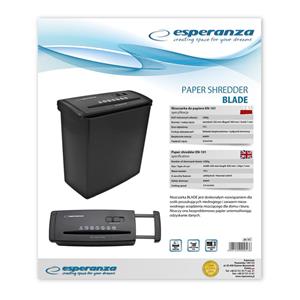 Esperanza EN101 paper shredder Strip shredding 22 cm Black 4