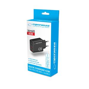 Esperanza EZC106K mains charger 42W Black 4