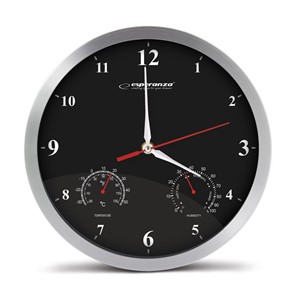 Esperanza Washington Black Mechanical Wall Clock Round Black