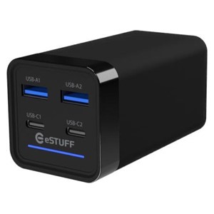 eSTUFF ES635200 mobile device charger Laptop Black AC Fast charging Indoor