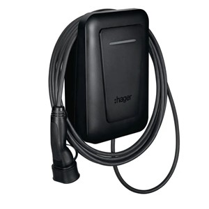 EVCS Hager witty one 11kW 3f RFID Bluetooth charging station with 6.5m T2 cable