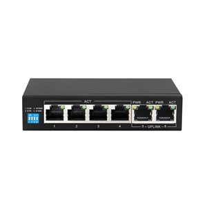 Extralink PoE Switch KRIOS 4x Gigabit PoE /PoE+, 2x RJ45 Uplink Gigabit, 60W