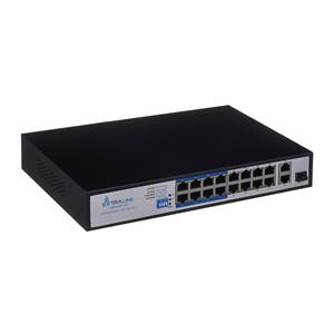 Extralink PoE Switch VIRTUS V3 16x 100Mb/s PoE/PoE+, 2x Gigabit RJ45 + 1x SFP, 150W 10