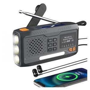 Extralink RADIO AWARYJNE BLUETOOTH SOLARNE Z KORBKA DYNAMO POWERBANK 4000MAH Z LATARKA SOS BT-4000 Portable Analog & digital Black, Orange