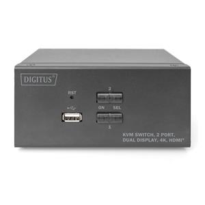 DIGITUS KVM-Switch 2-Port Dual-Display 4K, HDMI 3