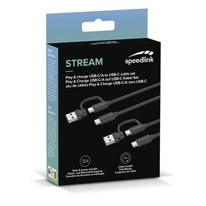 Speedlink STREAM Play & Charge USB-C /A to USB-C Cable Set
