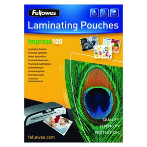Fellowes A4 Glossy 100 Micron Laminating Pouch - 100 pack